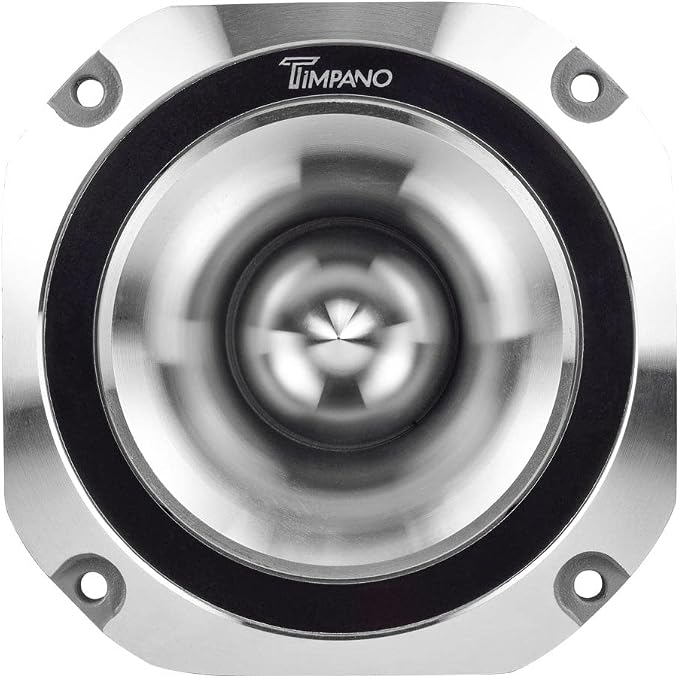 Timpano Super Tweeter 4 Inch TPT-ST25 Chrome, 8 Ohm, 900 Watts Max, 107 dB, 1.5 in Voice Coil, HIgh Sensitivity, Slim Profile Bullet Tweeters Speakers for Pro Audio (Pair)