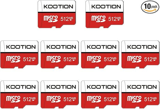 (Not 512GB) 10-Pack 512MB Micro SD Card, KOOTION Class 4 Low Capacity Memory Cards for Old Phones/MP3 Players, Basic Small Data Storage & File Transfer (10 Pack, 512 Megabyte)