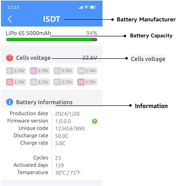 ISDT BattAir 2S 50C 5200mAh XT90 Smart Battery for RC Car Plane FPV Drone (2 Packs)