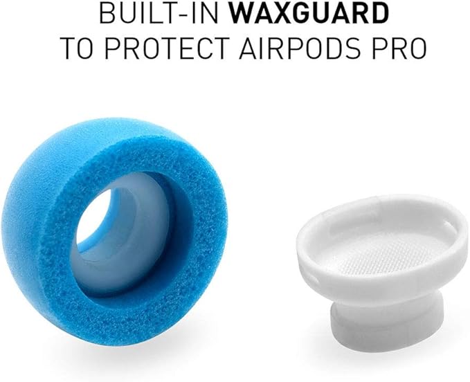 Eartune Fidelity UF-A Memory Foam Tips for AirPods Pro (1st & 2nd Gen) – Built-in Wax Guard, Enhanced Comfort, Secure Fit, Rich Bass, Case-Compatible – 3 Pairs - Small, [Blue]