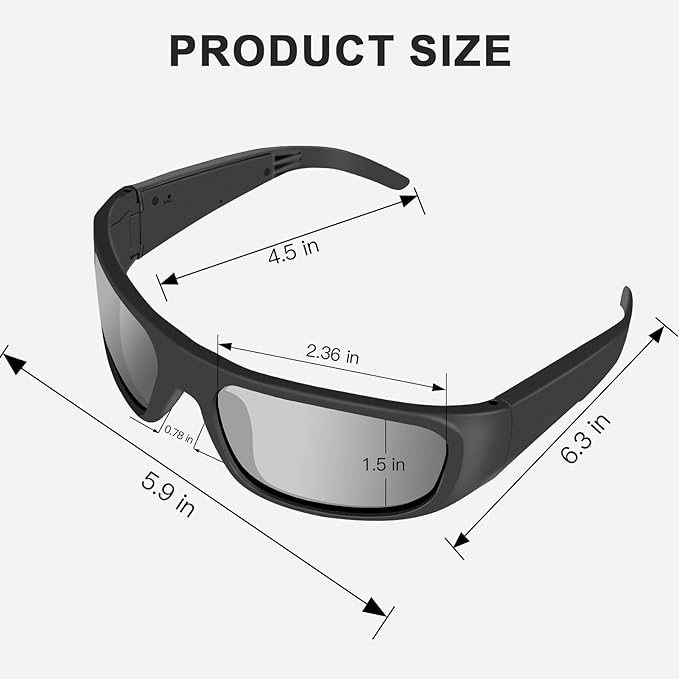 OhO sunshine Bluetooth Audio Sunglasses, Lightweight Open Ear Sport Glasses, 10H Playtime,Water Resistant with Voice Control