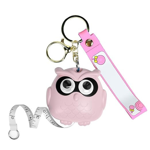 1 Pack Cartoon Pink Owl Retractable Tape Measure, 2M / 79Inch Dual-Scale Soft Measuring Tape with Belt Clip, Sewing Ruler for Body Measurements & DIY Crafts