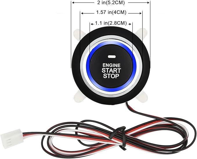 Passive Keyless Entry Car Alarm System PKE Engine Starter Push Button Vehicles Start/Stop Kit Safe Lock with 2 Smart Key (Upgrade)