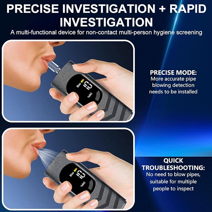 Breathalyzer Rechargeable, Portable Alcohol Tester for Personal, High-Accuracy Professional Breathalyzer with LCD Digital Display&Voice Broadcast for Car/Home Use