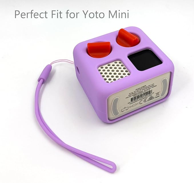 Silicone Cover and Travel Case Compatible with Yoto Mini with Headphones, Hard Carrying Case with Shoulder Strap and Adventure Jacket Accessories Set for Yoto Mini, Lavender