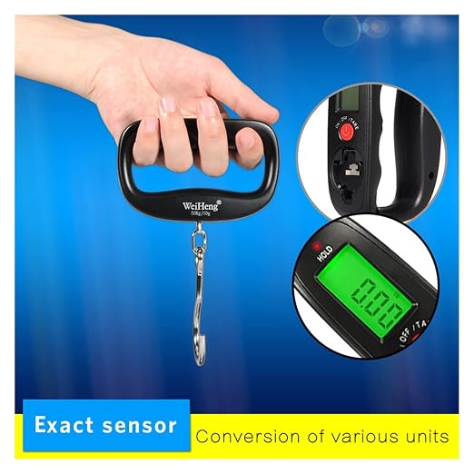 Kitchen Scale Portable Pocket Scale, 50Kg 10G, LCD Digital Electronic Handheld Hook Scale, with Luggage, Hanging Scale, Backlight Balan Weighing Kitchen Supplie