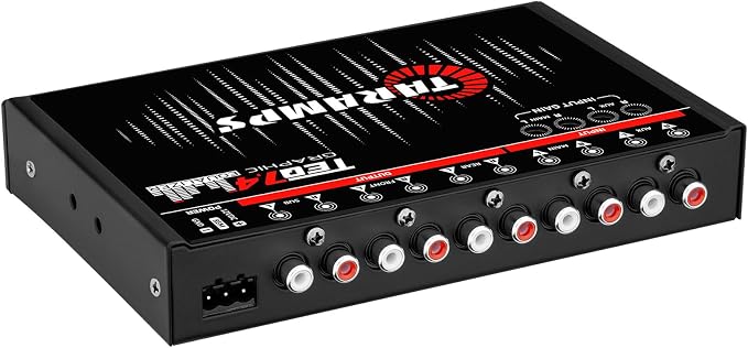Taramps TEQ 7.4 Stereo 7-band Graphic Equalizer Car Audio Rca Input/Output, Auxiliary Gain, Fader Control 2 Input Channel 3 Output Channel, Blue LED Sound Equalizer