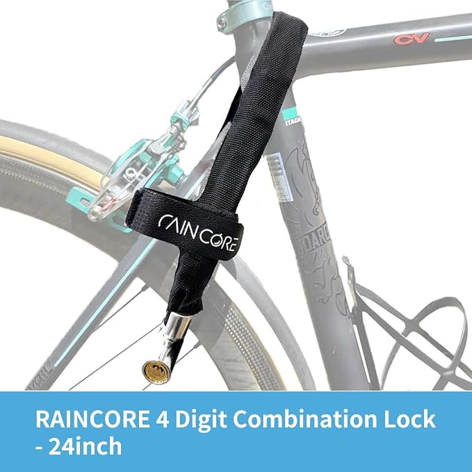 RAINCORE Keyed Bike Cable Lock – Lightweight Cut-Resistant Composite Fiber Security Cable – Anti-Theft Heavy Duty Bicycle Lock – 24inch (60cm), 0.31lb – Patented in Korea (24 inch)