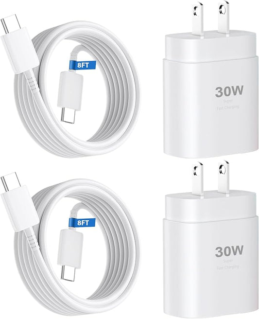 Phone 17 16 15 Charger Fast Charging,30W USB C Phone 17 16 15 Pro Max Charger Block & 8FT Long Type C Cable Cord for i.Phone 17/Air/17 Pro/17 Pro Max/16/16 Pro/16 Pro Max/15/15 Pro Max,White