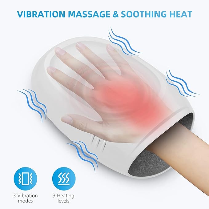 COMFIER Hand Massager with Heat and Compression, Cordless Hand Massager for Arthritis and Carpal Tunnel, Gifts for Mom, Dads, Women and Men