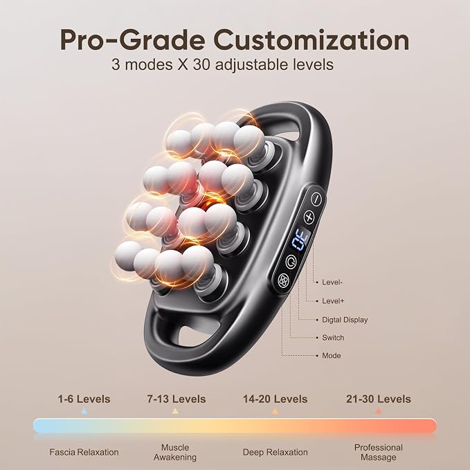 16 Head Massage Gun Deep Tissue - 2026 Upgrade 16-Drive Percussion Muscle Massager with 3 Modes & 30 Intensities, Portable Quiet Massager for Legs, Waist, Back, Neck, Shoulder, Muscles Pain Relief