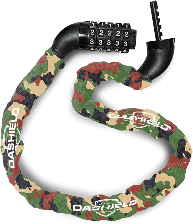 Bike Chain Lock Security 5 Digit Resettable Combination, 38.6 inches Heavy Duty Anti Theft Lock Chain for Bicycle, Motocycle, Scooter, Gate, Fence (Camo, 3.2ft)