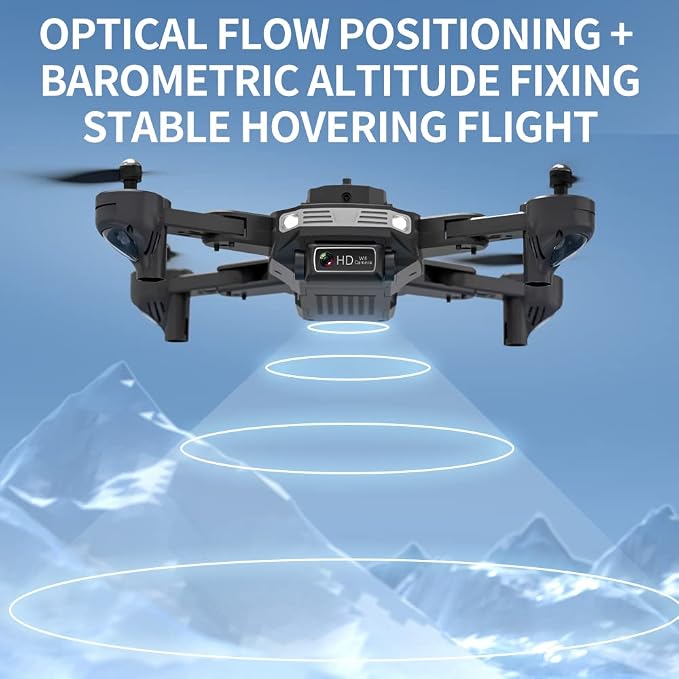 Drone with 2K Camera for Adults, Infrared Obstacle Avoidance, Optical Flow Hover, Dual Camera Switchable, Live Video Foldable FPV 2.4G Foldable Quadcopter with 2 Batteries