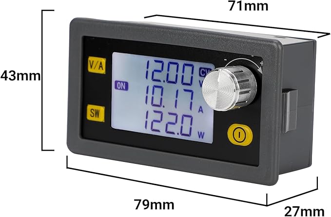 DROK CNC DC Buck Converter with Meter, 6-70V to 0-60V 20A 1200W, DC 5V 9V 12V 24V 36V 48V 60V Fixed Output Voltage, Adjustable Power Supply Voltage Regulator Step Down Module
