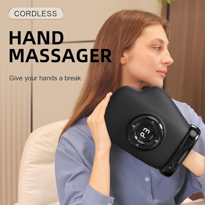 Hand Massager with Heat & Compression, Individual Finger Massage, Touch Screen & Large Display, 3 Modes 3 Intensity Levels, 3 Heat Settings, Rechargeable for Arthritis Carpal Tunnel Relief