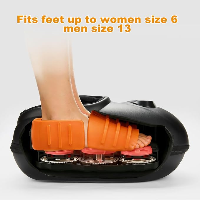 LINGTENG Foot Massager, Heated Foot Massager, Foot Massage with 3 Modes, 3 Intensity Levels, 15-Min Timer, Birthday Gifts for Women Men, Father Day Gifts, Size up to 13"