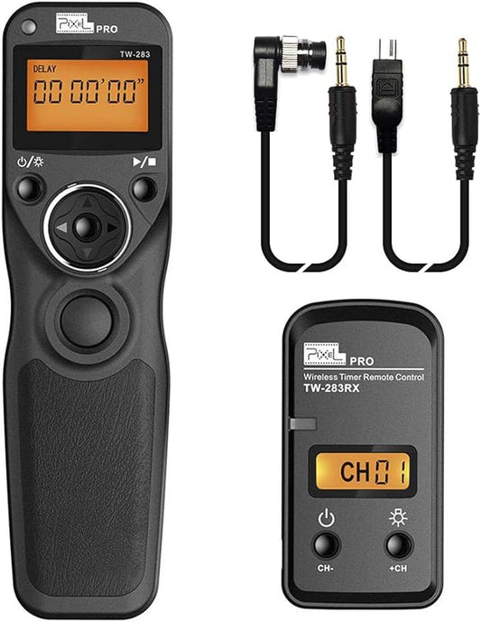 Remote Shutter Release for Nikon, Wireless Shutter Release Timer Remote Control Pixel TW-283 DC0/DC2 for Nikon D5200 D7100 D850 D800 D750 D610 Z6 Z7 Z8 Z9