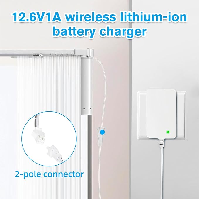 12.6V 1A Power Supply Charger for DC Motors #MTDCB-Charge Acmeda Recharger Compatible with All Rollease Automate Li-ion, Motorized Electric Roller Blinds Shades Charger