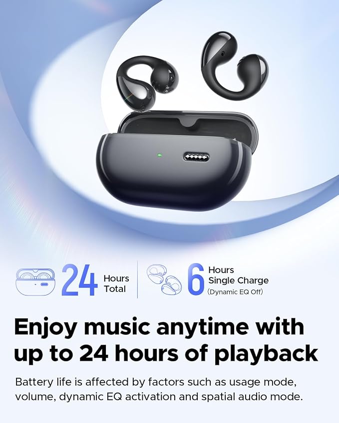 SoundPEATS PearlClip Pro Ear Ultra Open Ear Earbuds Wireless Headphones Bluetooth 6.0 Earphones Clip On Ear Buds with Mic, IPX5 Waterproof, 24 Hrs Play for Running Cycling Fitness