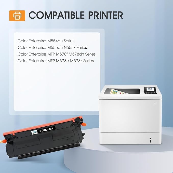 212A 212X Toner Cartridges 4 Pack Compatible for HP 212A 212X 212 W2120A W2120X for HP Color LaserJet Enterprise M554 M555 M555dn M554dn M555x MFP M578 M578f M578dn M578c M578z Series Printer Ink