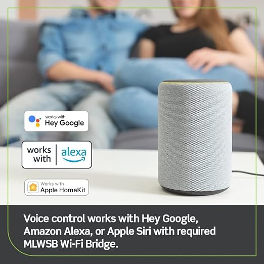 Leviton No-Neutral Decora Smart Switch, Requires MLWSB Wi-Fi Bridge to Work with My Leviton, Alexa, Google Assistant, Apple Home/Siri & Wire-Free 3-Way DN15S-1RW, White (Pack of 2)