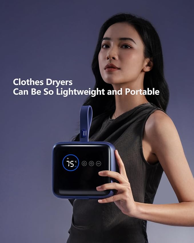 Portable Compact Clothes Dryer, Global Voltage Travel Dryer, Unique Design with 4 Drying Modules, 36-Decibel Silent design, Quiet Efficient Portable Drying System for Home, Travel & Dorm