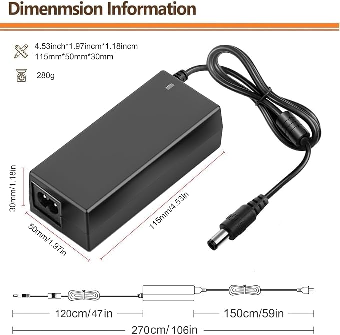 54V AC/DC Adapter Compatible with Ubiquiti Network USW-Lite-8-PoE UniFi Lite 8 PoE 8-Port Gigabit Ethernet Switch 8 Port Layer 2 USW-Ultra-60W NY-PW0L2-05401100 NYPW0L205401100 Power Supply