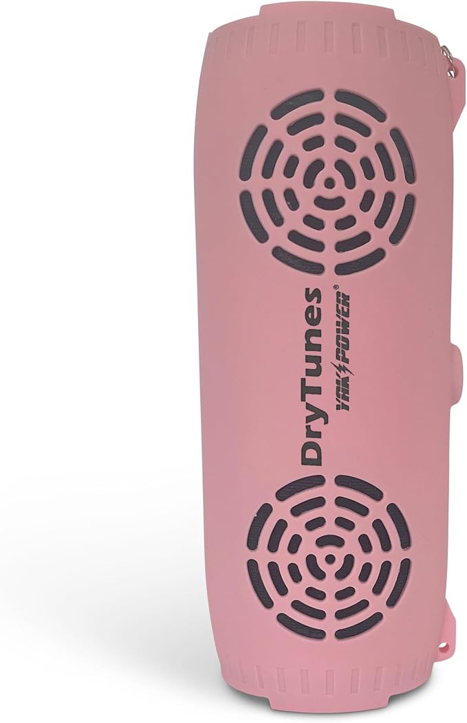 Yak-Power Drytunes Water-Resistant Portable Bluetooth Speaker | IP66 | Party Button Music Sharing | Kayaks | Boats | E-Bikes | Outdoor | Pink