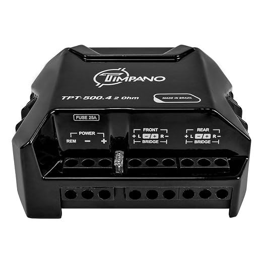 Timpano Audio TPT-500.4 2 Ohm 400 Watt 4 Channel Car Audio Amplifier