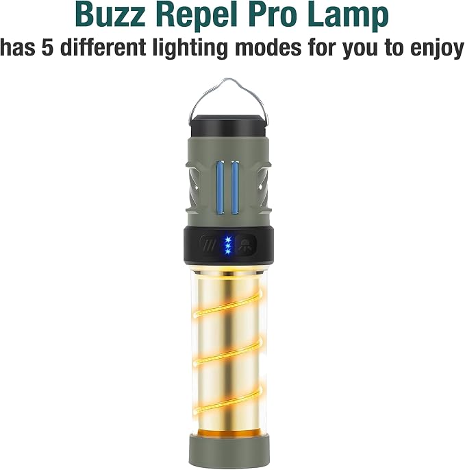 Mozz Shield Mosquito Repellent Outdoor Lantern Flashlight USB-C Rechargeable Camping Light with Citronella Mats Magnetic Base Tripod Waterproof for Patio Yard (6 Citronella Refills Cartridges) Blue