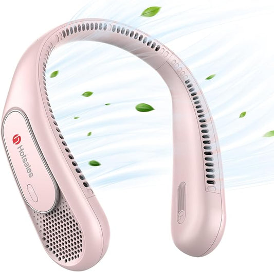 Hotsales Neck Fan, Hands Free Bladeless Neck Fans Portable Rechargeable, 6000 mAh Battery Operated Wearable Personal Fan, Cooling Neck Fan, 3 Speeds, USB Fan Gifts for Men, Women, Travel, Outdoor