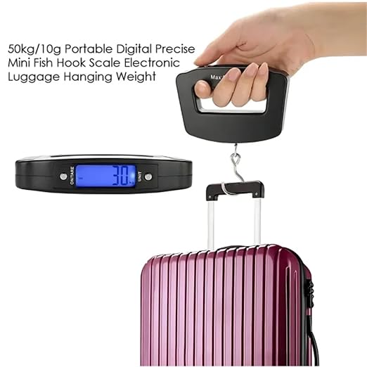 Luggage Weight Scale, 4pcs 50kg/10g Digital Luggage Scale Electronic Portable Suitcase Travel Weighs with Backlight Electronic Travel Hanging Scales,Hand Scale
