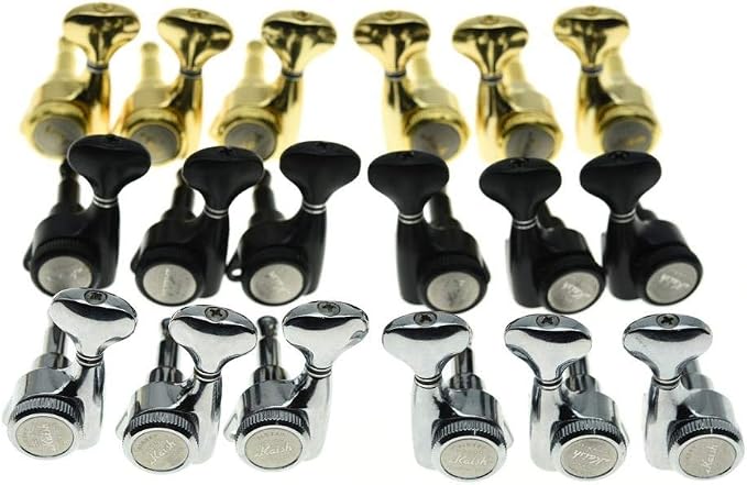 KAISH 18:1 Gear Ratio Guitar Locking Tuners Machine Heads Guitar Locking Tuning Keys Pegs for Strat/Tele/LP/SG most Electric or Acoustic Guitars Gold