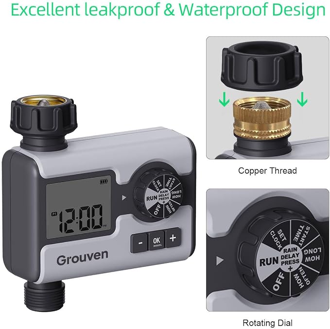 Garden Sprinkler Timer Dial Hose Faucet Programmable Water Timer with Rain Delay,Manual, Automatic Watering System Irrigation,1 Outlet