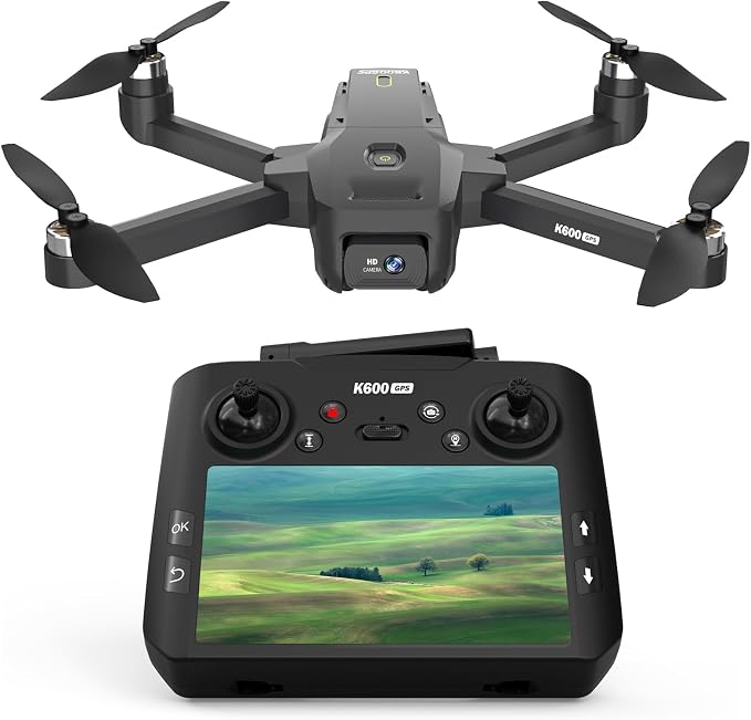 GPS Drone with EIS Camera 4.5" LCD Screen on Controller, FPV Drones Al Track&Orbit Mode with Professional with Auto Return Follow Me for Adult Beginner, GPS Brushless Drone Long Range Circle Fly,Under 249g