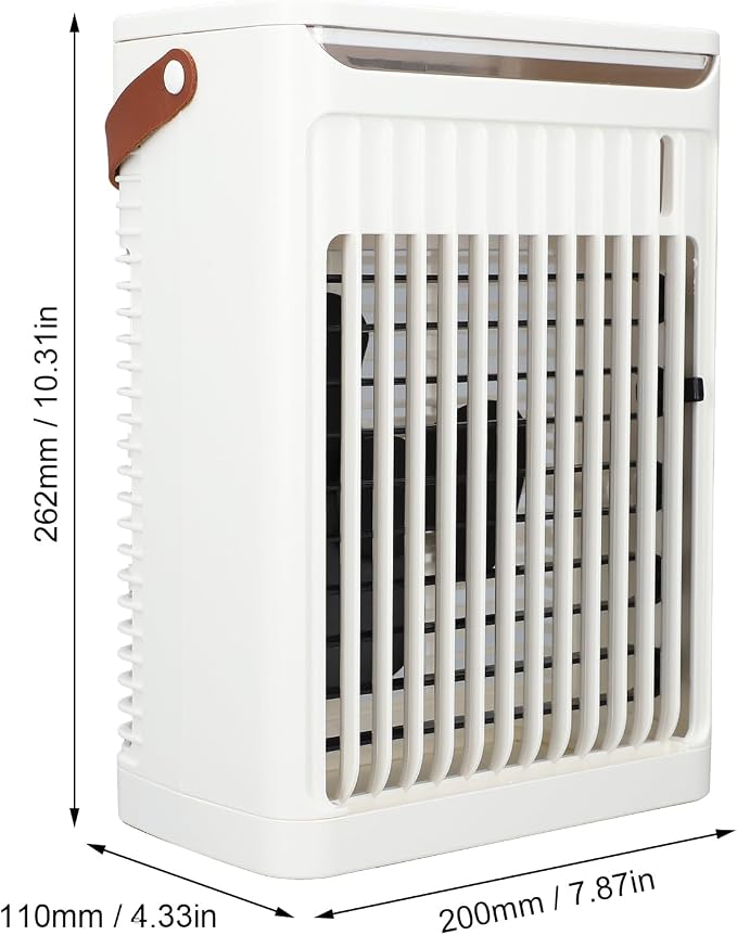 Portable Air Conditioner 2-in-1 Cool Mist Humidifier with 5 Speeds Fan 7 LEDs 680ml Tank USB Desktop