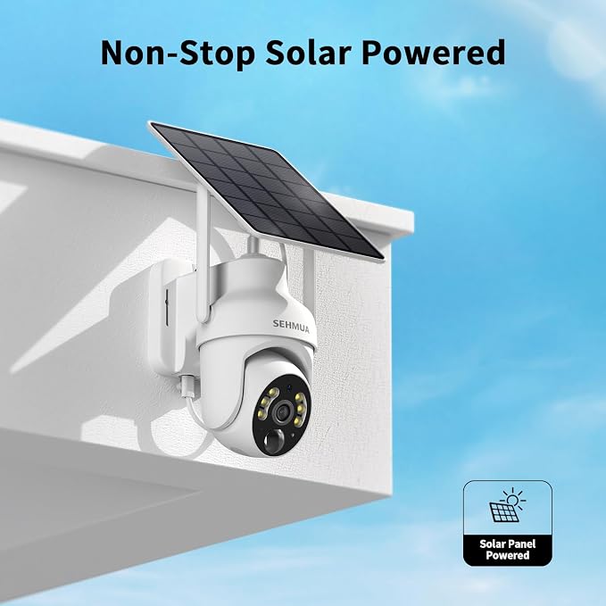 SEHMUA 2K Solar Security Cameras Wireless Outdoor, 4PCS 360° View Pan/Tilt WiFi Security Camera Outside with Color Night Vision （4 Pack）