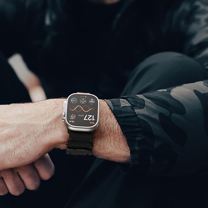 Bandletic Tactical Bands with Magnetic Buckle Compatible with Apple Watch Ultra 3 /Ultra 2 Band Men 49mm, Wide Stretchy Band for iWatch Bands 46mm 45mm 44mm 42mm Series 11 10 9 8 7 6 5 4 3 2 1 SE SE3