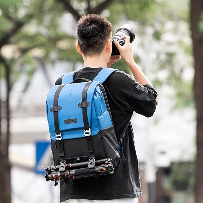 K&F Concept Camera Backpack, Camera Bags for Photographers Large Capacity Camera Case with Raincover,15-15.6 Inch Laptop Compartment Compatible for Canon/Nikon/Sony/DJI Mavic Drone(Backpack 20L)