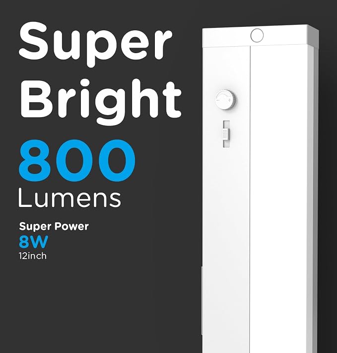LED Under Cabinet Lighting Hardwired Or Plug in, Dimmable With Dimmer,12 Inch 8W 800LM Super Bright,120V 5CCT 2700/3000/3500/4000/5000K, Linkable Cabinet Light,Under Counter Lights for Kitchen