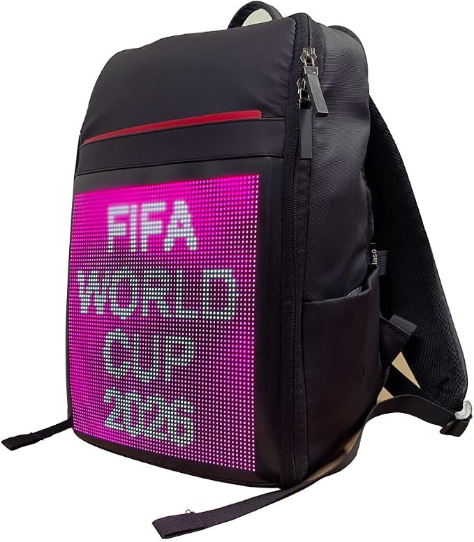 Welaso Smart Bluetooth LED Backpack with Colorful LED Sign Panel and Programmable, DIY Laptop Daypack Bag,Black (Large 25L,without Rain Cover)