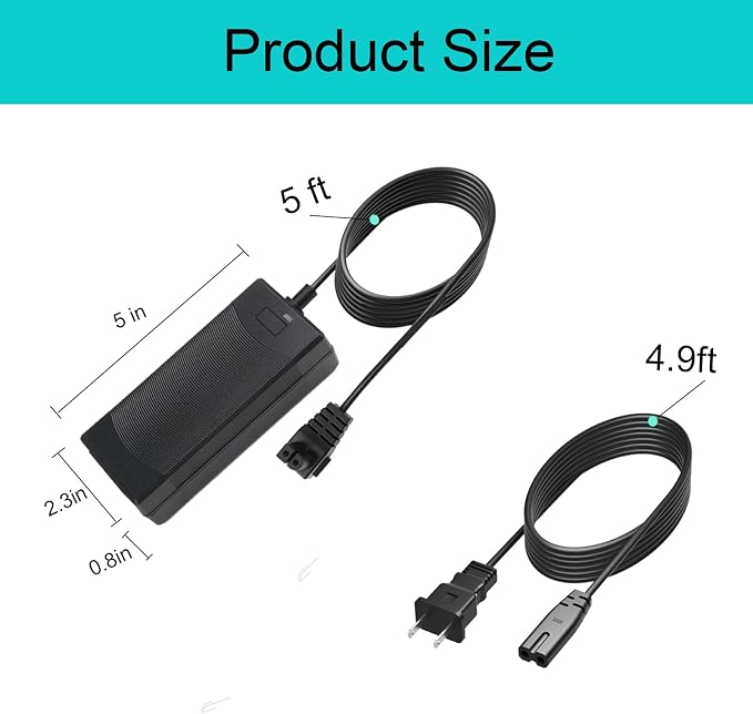 26V Adapter Charger for 21.6V Battery Pool Cleaner Compatible with Seauto Crab CR and Zyerch SAT30 Robotic Pool Vacuum Charger