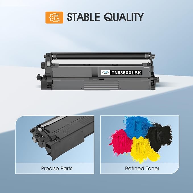 TN635XXL Toner Cartridge Set TN-635XXL Compatible Replacement for Brother TN635XXL TN 635XXL TN635XXLBK for HL-L8430CDW HL-L8430CDWT HL-L8570CDW MFC-L8930CDW MFC-L8970CDW MFC-EX575 Ink Printer 4 Pack