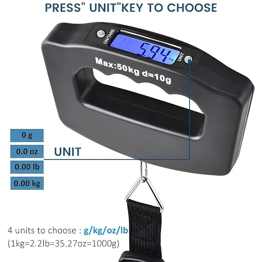 Digital Luggage Scale, Digital Luggage Scale Portable Suitcase Tool Handheld Electronic Backlight Weighting Travel Accessories,for Suitcase Hanging Weight(1PC)