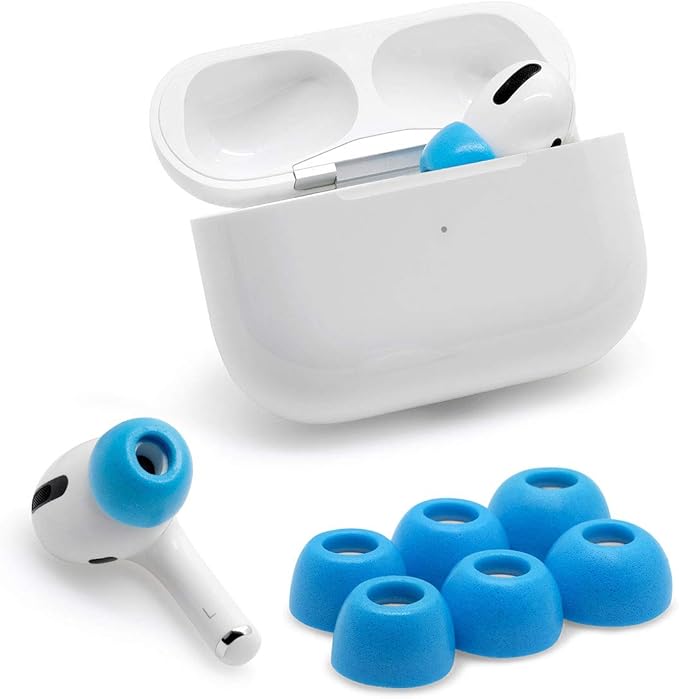 Eartune Fidelity UF-A Memory Foam Tips for AirPods Pro (1st & 2nd Gen) – Built-in Wax Guard, Enhanced Comfort, Secure Fit, Rich Bass, Case-Compatible – 3 Pairs - Small, [Blue]