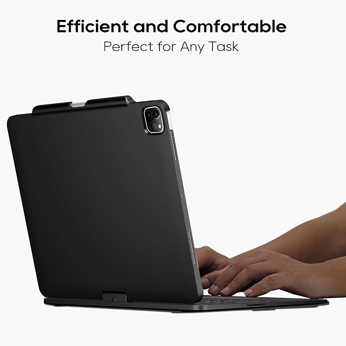 edaiser Swivel Keyboard Case for Apple 2026 iPad Air 13-inch M4 M3 M2, iPad Pro 13 inch (M4 M5), iPad Pro 12.9-inch 6th-3rd Gen; 360 Rotatable Cover with Pencil Holder, Trackpad, Backlit, Black