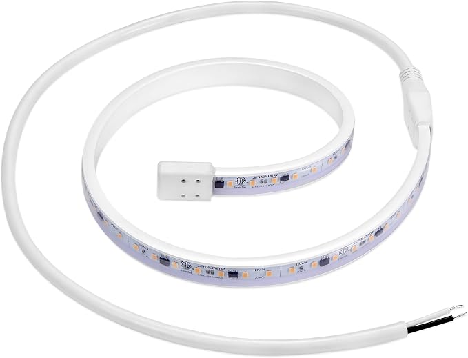 Maxxima 24 in. Hardwired LED Under Cabinet Strip Light, 920 Lumens, 3000K Warm White, Kitchen and Living Room 120V White Cove Lighting, No Power Supply Needed