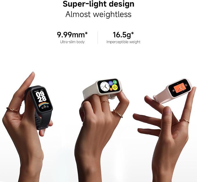 XIAOMI Smart Band 9 Active Global Version, 1.47'' 60Hz Display, 18-Day Battery, 5ATM Waterproof Fitness Tracker with All-Day Health Monitor, 50 Sports Modes (Black)