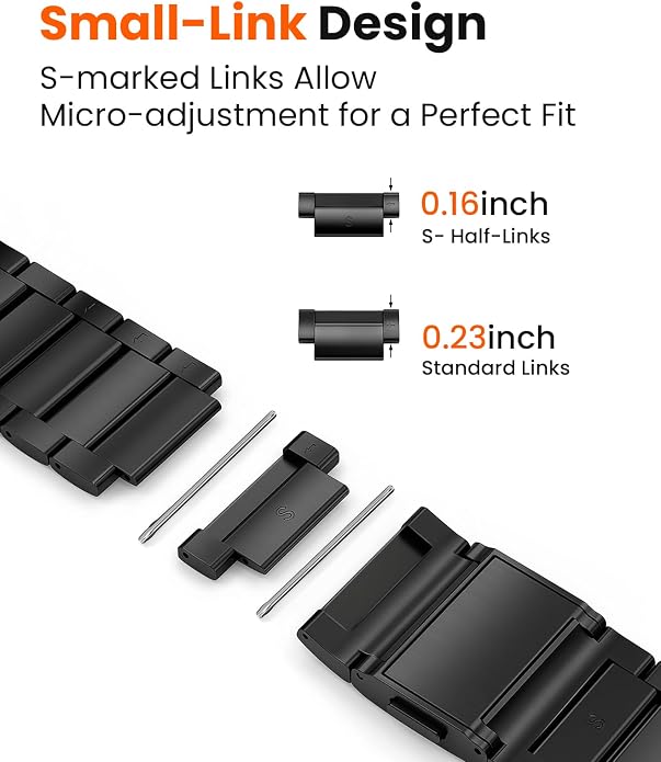 Grade 5 Titanium Band for Apple Watch Ultra 3/2/1 49mm & Series 11/10 46mm,Dual Magnetic Clasp with Adjustable Small Link,Scratch Resistant & Premium Color Matched Metal Band for Men,CRNS02
