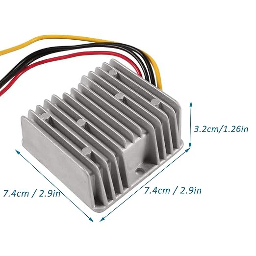 DC Voltage Reducer Converter DC 8V-40V to 12V 10A 120W Reducer Power Converter Waterproof Regulator Module Transformer for Golf Cart Club Car (8V-40V to 12V 10A Converter)